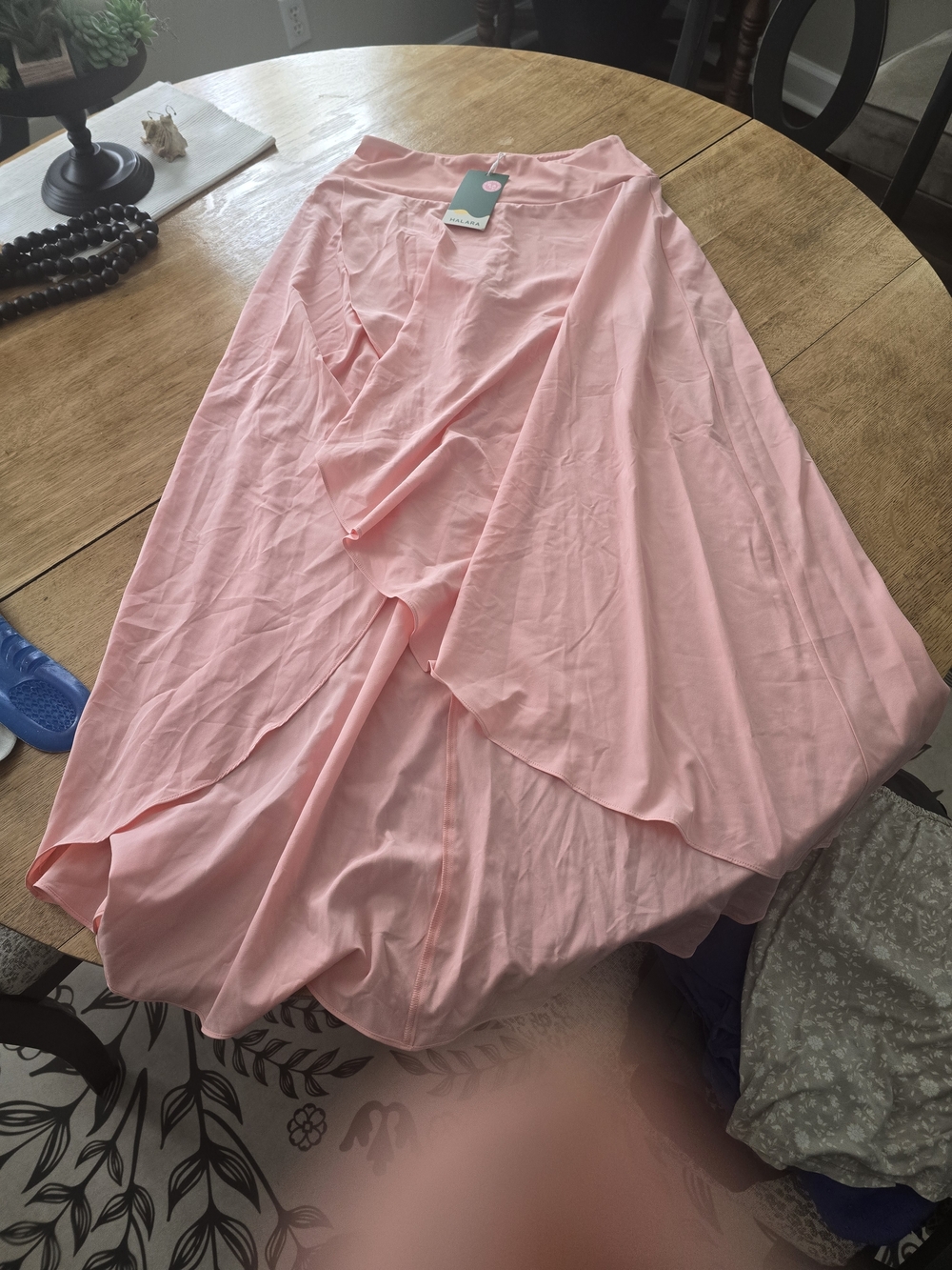 HALARA Light Pink High-Low Wrap Maxi Skirt